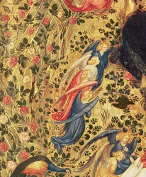 Madonna mit einem Rosenstrauch (Detail)